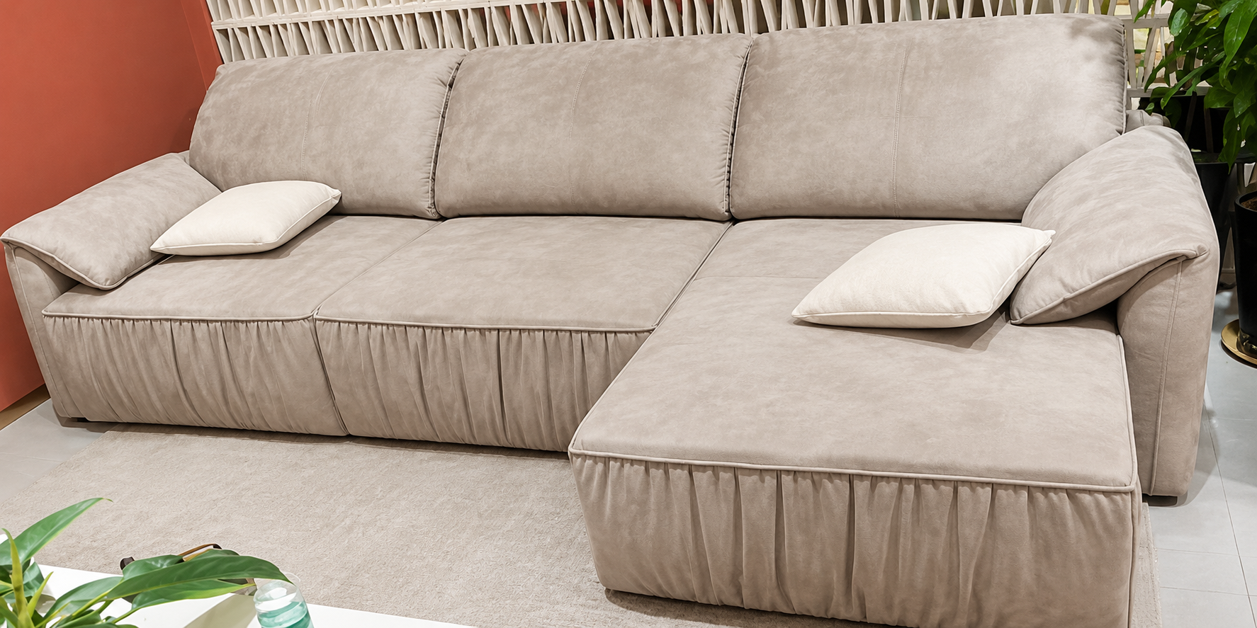 Haven Modern Velvet Sectional Sofa with Lounge